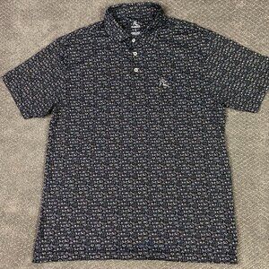Rhoback The Game Over Polo Shirt Men's Large Black Video Game Controllers golf